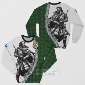 Beveridge Tartan Clan Crest Sweatshirt with Highlander Warrior Celtic Style