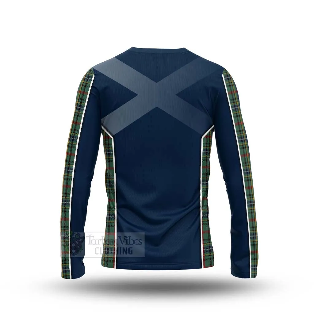 Bisset Tartan Long Sleeve T-Shirt with Family Crest and Scottish Thistle Vibes Sport Style