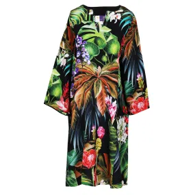 Black Botanica Italian Silk Tunic