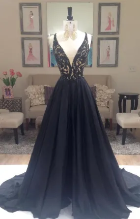 Black Prom Dress, Evening Dress ,Winter Formal Dress, Pageant Dance Dresses, Graduation School Party Gown, PC0150