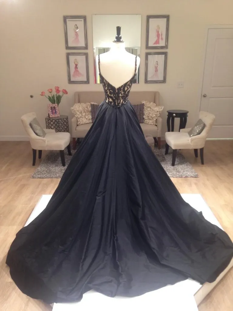 Black Prom Dress, Evening Dress ,Winter Formal Dress, Pageant Dance Dresses, Graduation School Party Gown, PC0150