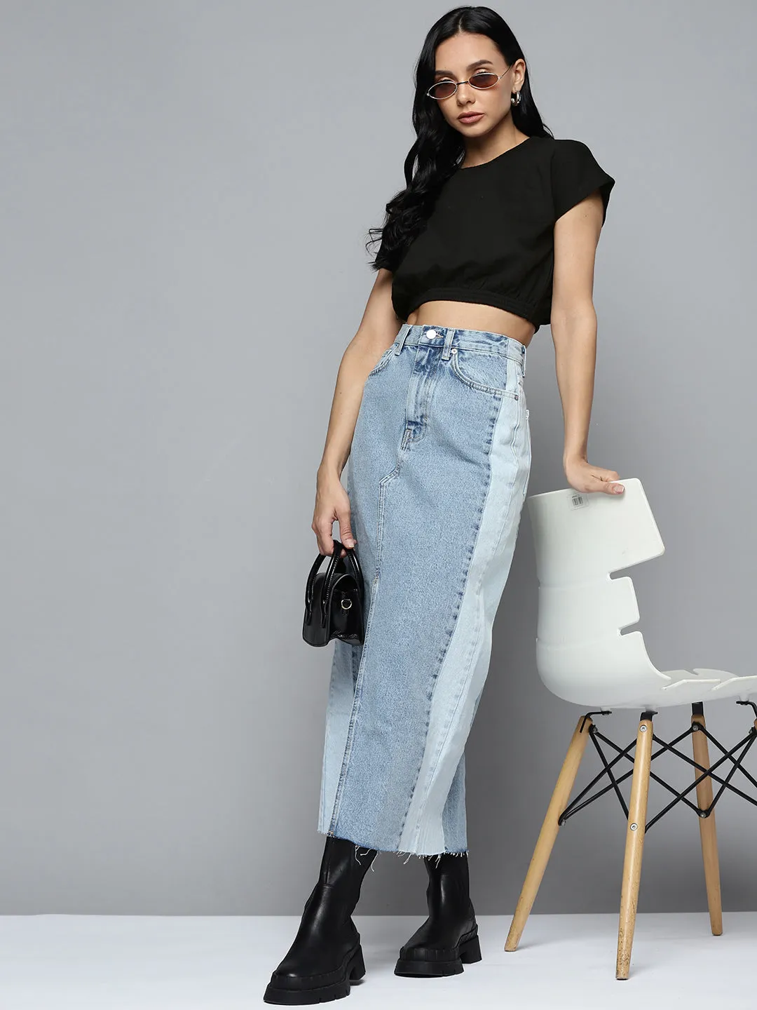 Black Terry Drop Shoulder Crop Vest