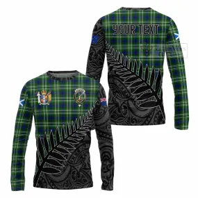 Blackadder Crest Tartan Long Sleeve T-Shirt with New Zealand Silver Fern Half Style