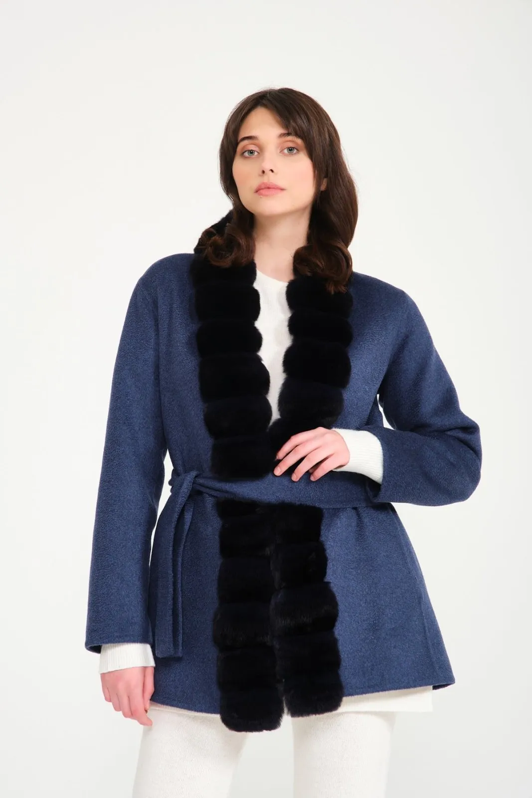 Blue Chinchilla Cashmere Coat