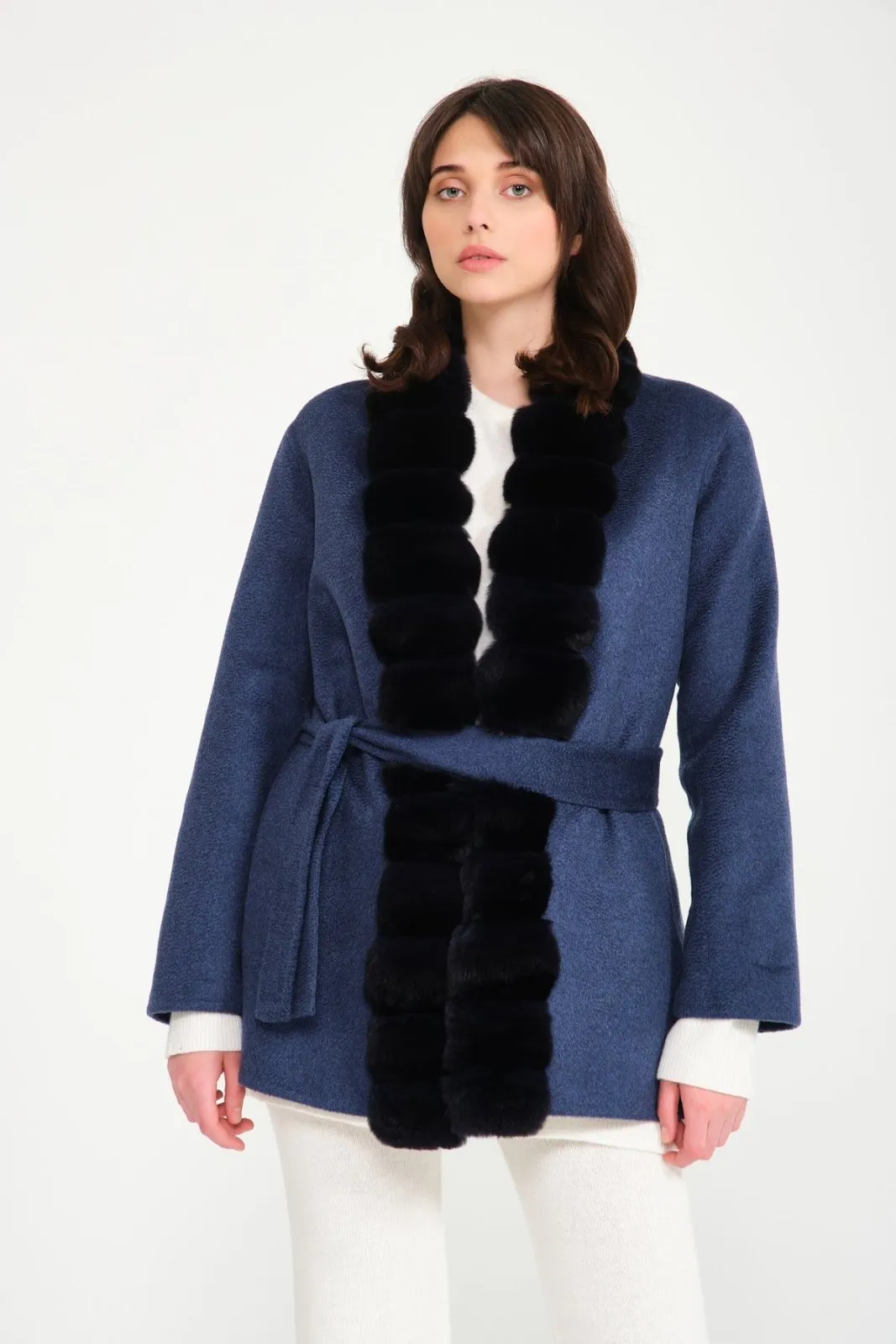 Blue Chinchilla Cashmere Coat