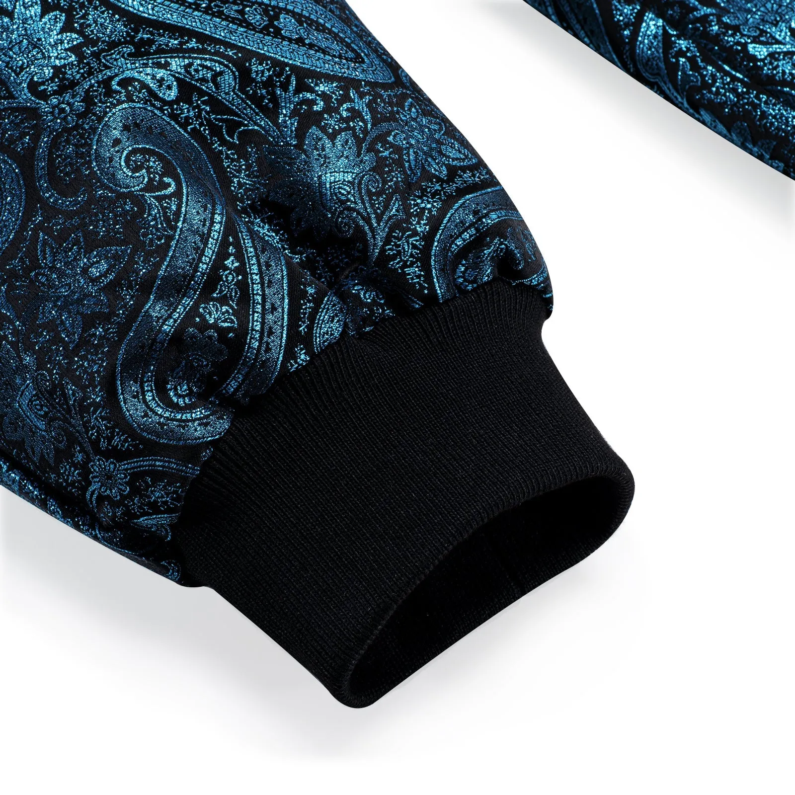 Blue Paisley Silk Bomber Jacket