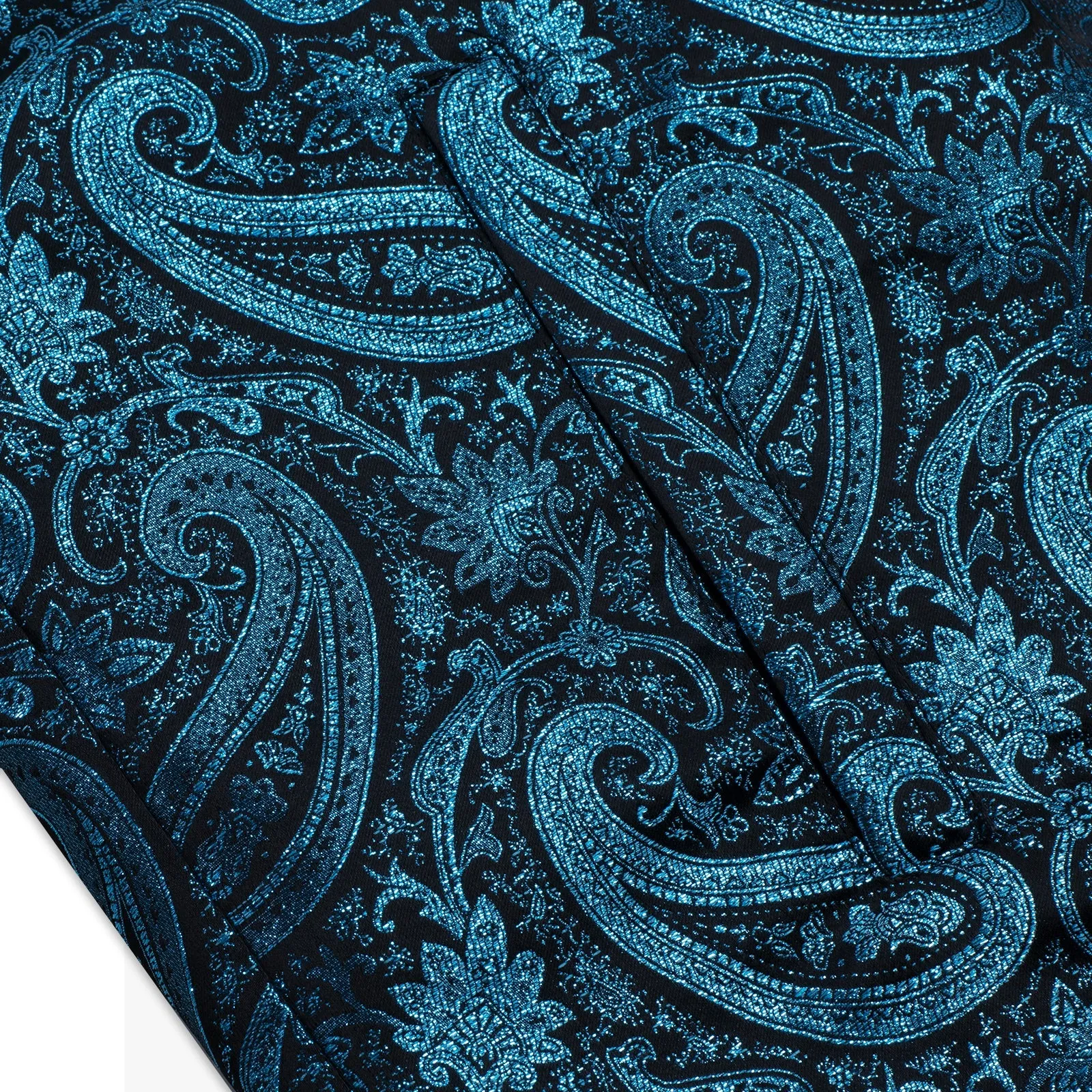 Blue Paisley Silk Bomber Jacket