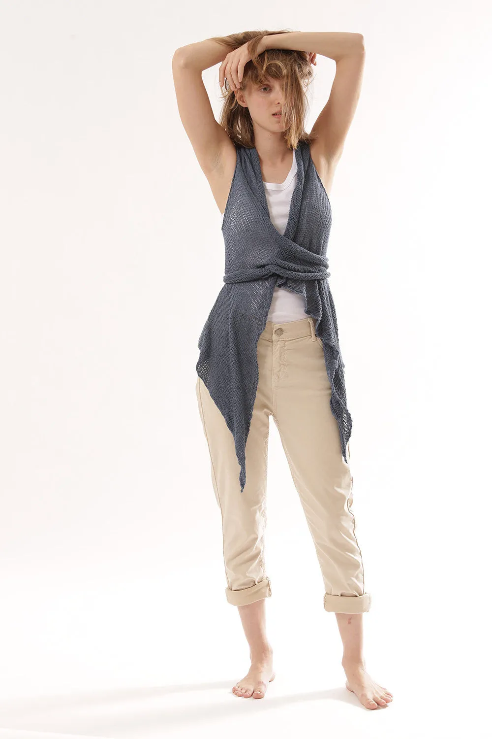 Blue Wrap Knit Vest