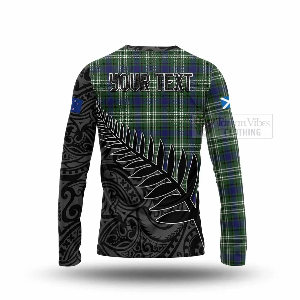 Blyth Crest Tartan Long Sleeve T-Shirt with New Zealand Silver Fern Half Style