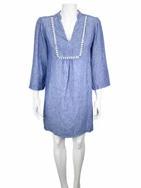 Boden, Women's Evangeline Linen Tunic Dress, Chambray Blue, Size 4