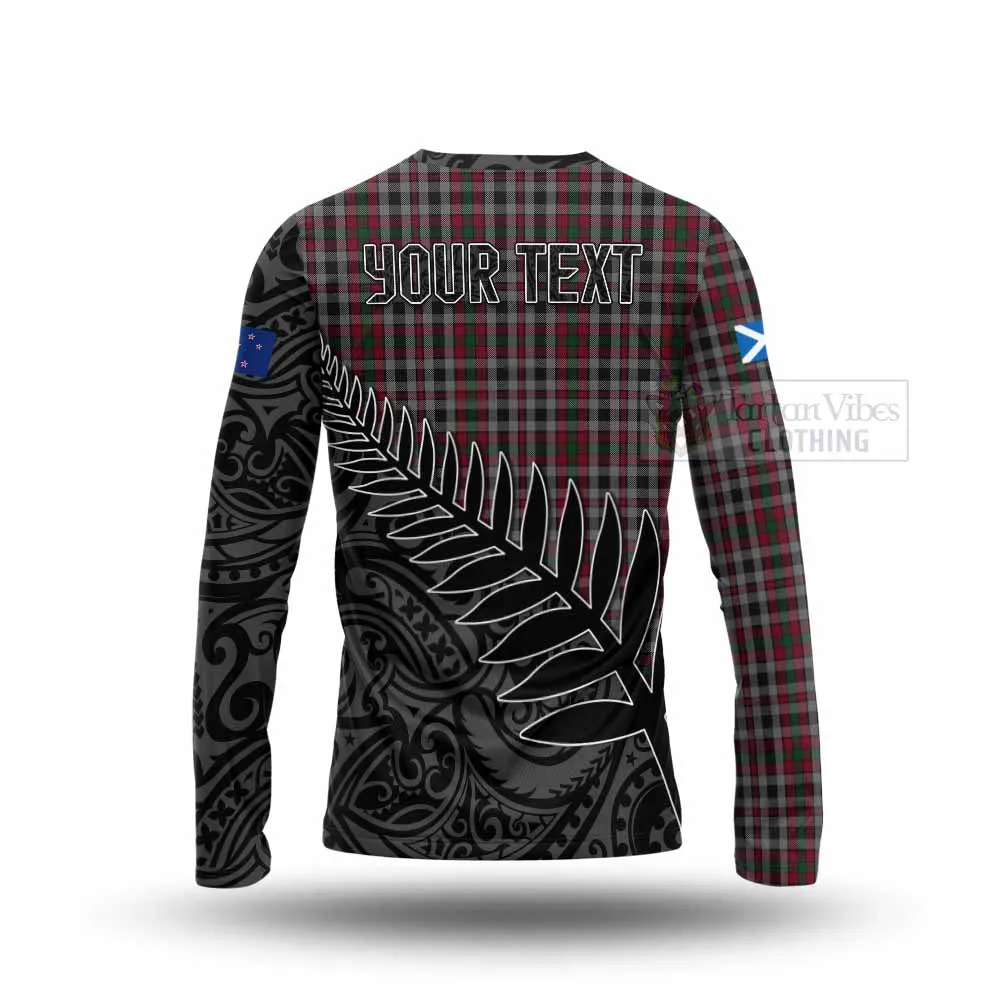 Borthwick Crest Tartan Long Sleeve T-Shirt with New Zealand Silver Fern Half Style