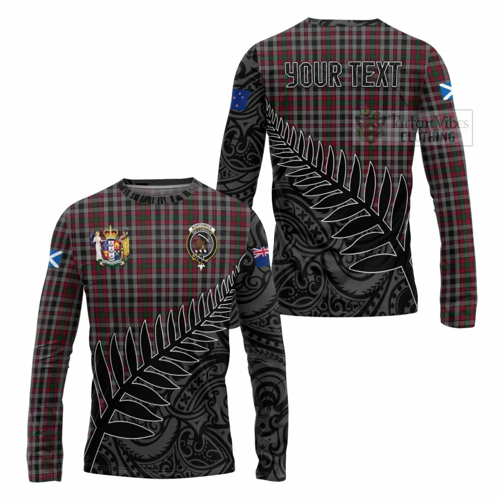 Borthwick Crest Tartan Long Sleeve T-Shirt with New Zealand Silver Fern Half Style