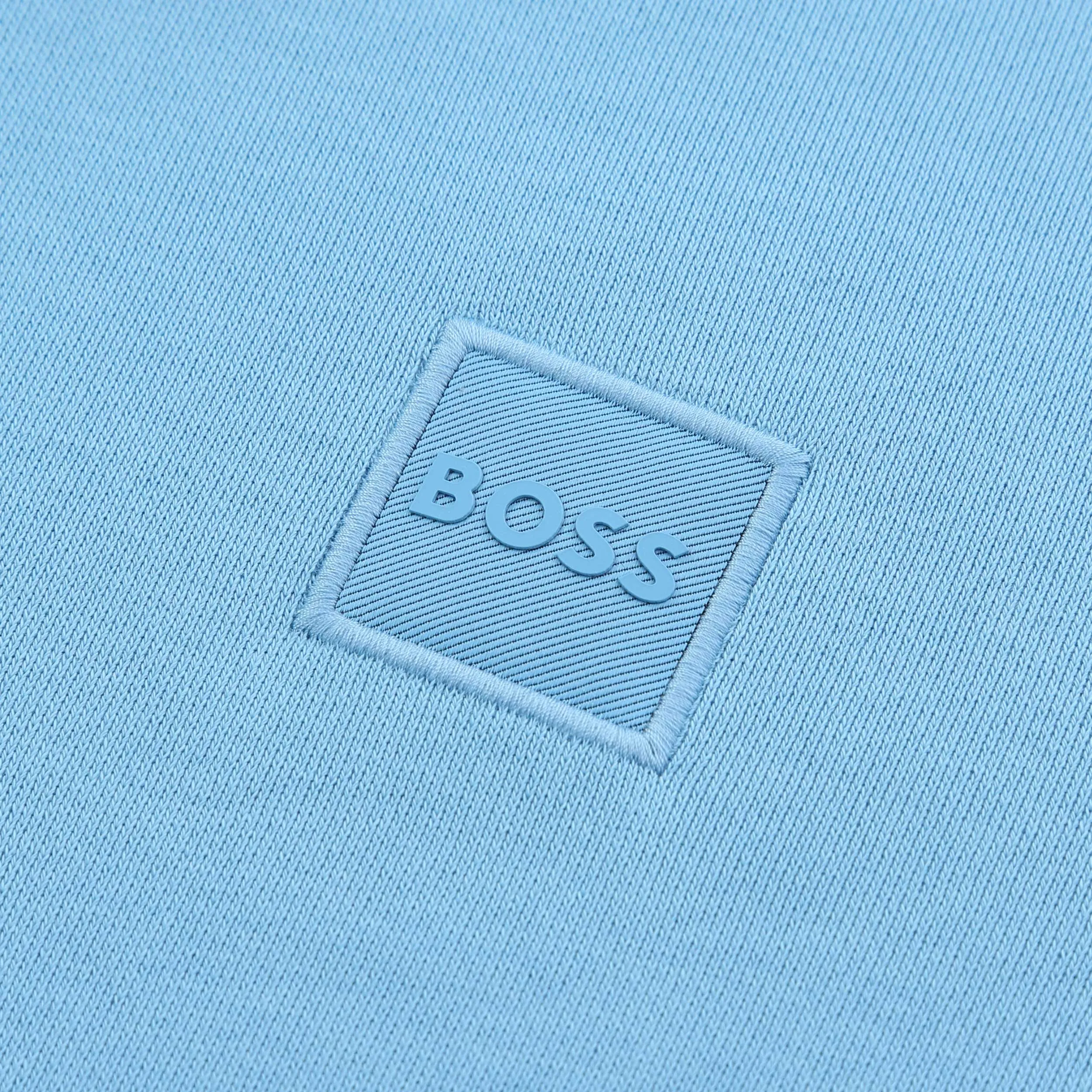 BOSS Wetalk Hoodie Sweat Top in Open Blue