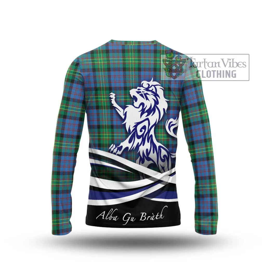 Bowie Ancient Tartan Long Sleeve T-Shirt with Alba Gu Brath Regal Lion Emblem