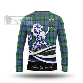 Bowie Ancient Tartan Long Sleeve T-Shirt with Alba Gu Brath Regal Lion Emblem