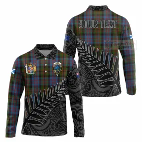 Bowie Crest Tartan Long Sleeve Polo Shirt with New Zealand Silver Fern Half Style