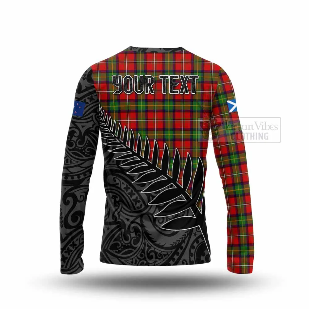 Boyd Crest Tartan Long Sleeve T-Shirt with New Zealand Silver Fern Half Style