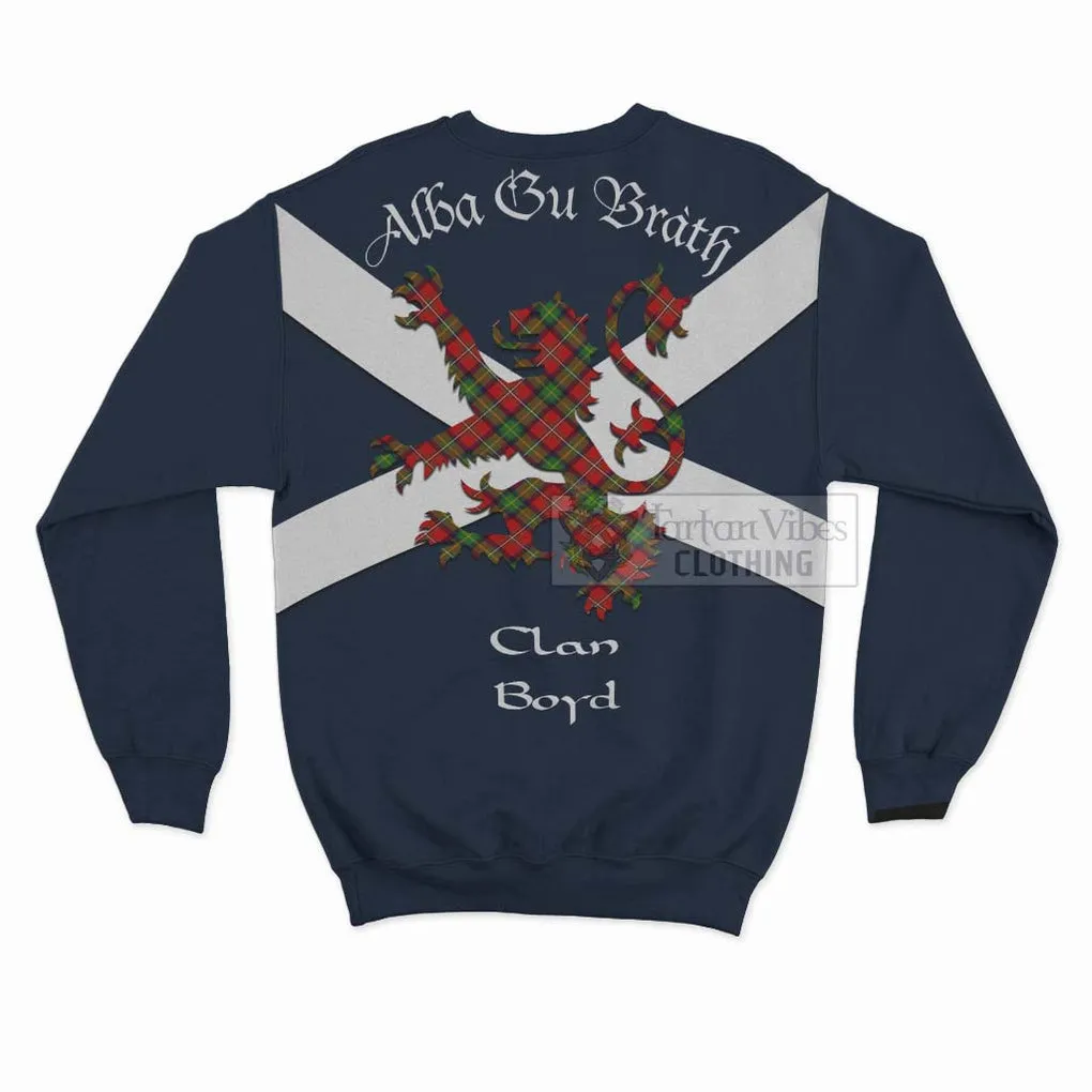 Boyd Tartan Lion Rampant Sweatshirt  Proudly Display Your Heritage with Alba Gu Brath and Clan Name