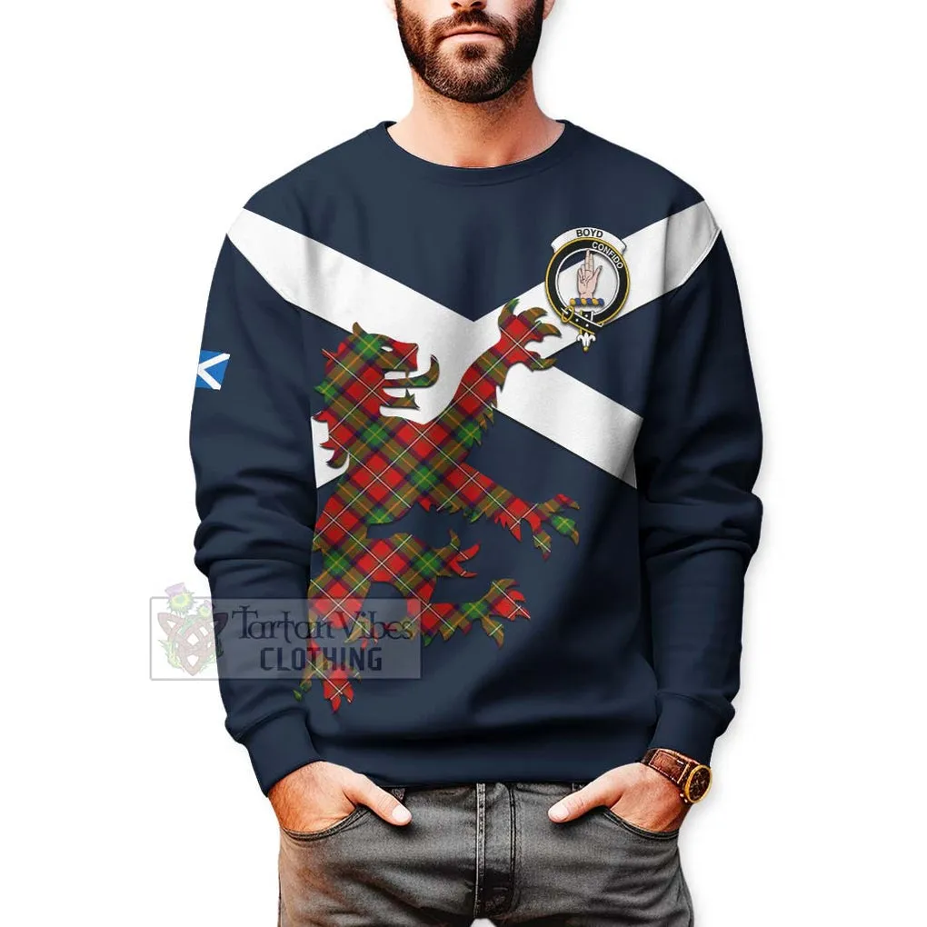 Boyd Tartan Lion Rampant Sweatshirt  Proudly Display Your Heritage with Alba Gu Brath and Clan Name