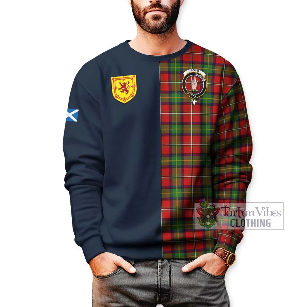 Boyd Tartan Sweatshirt Alba with Scottish Lion Royal Arm Half Style