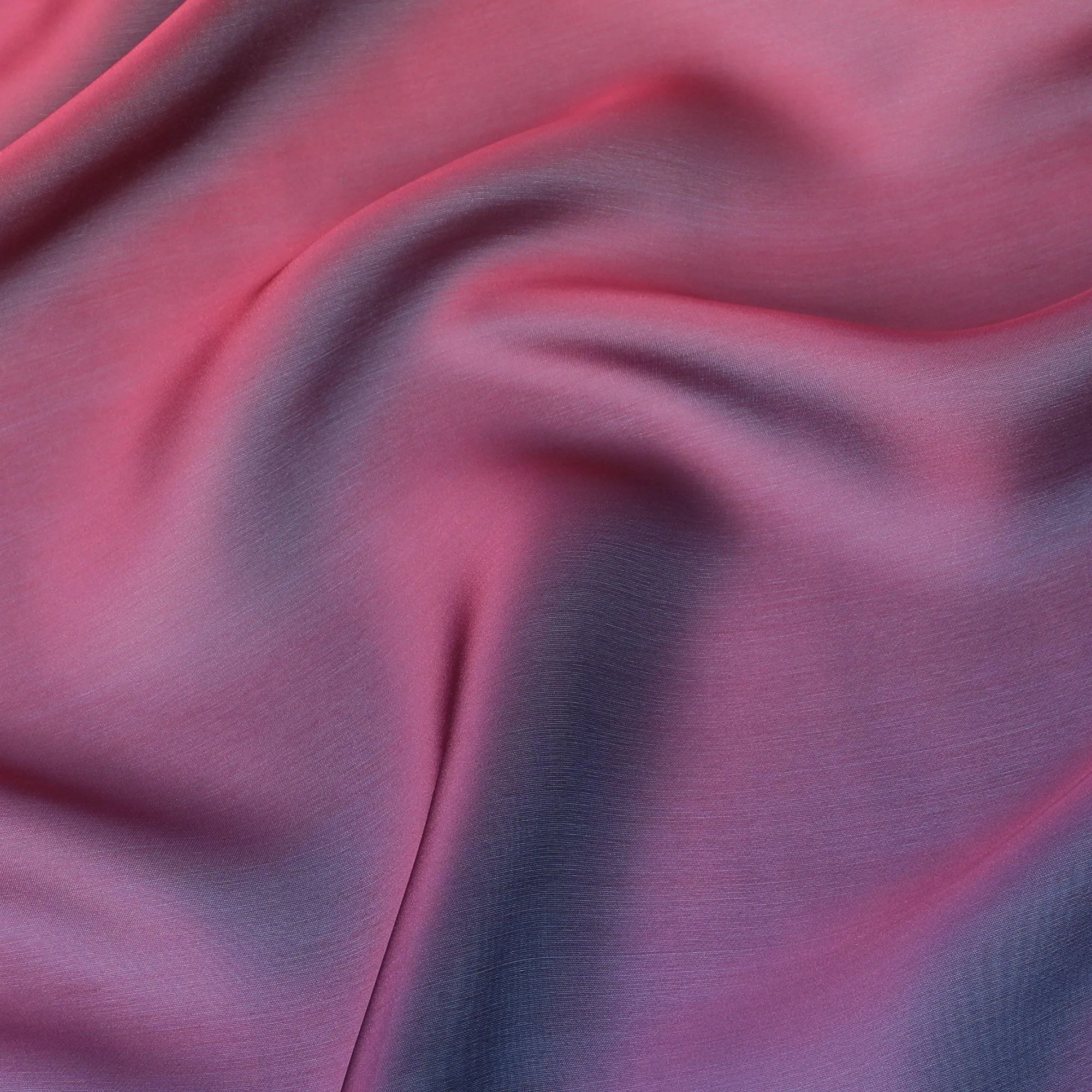 Brick pink to dark navy blue Premium pure silk chiffon fabric in ombre design-D13401