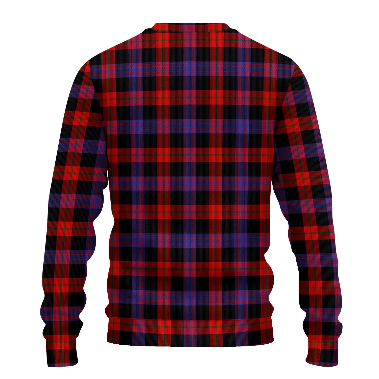 Broun Modern Tartan Ugly Sweater with Family Crest