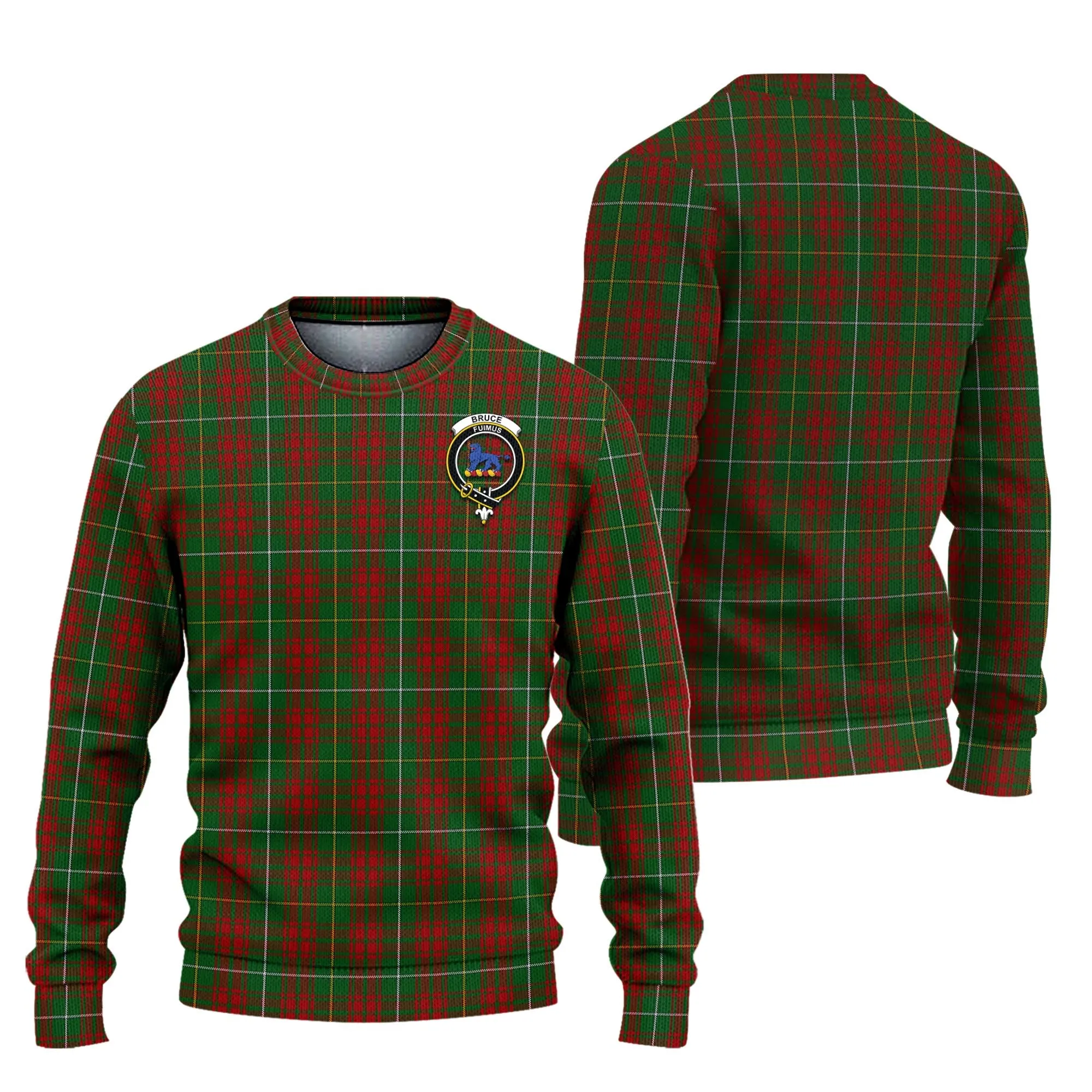 Bruce Hunting Tartan Ugly Sweater with Family Crest