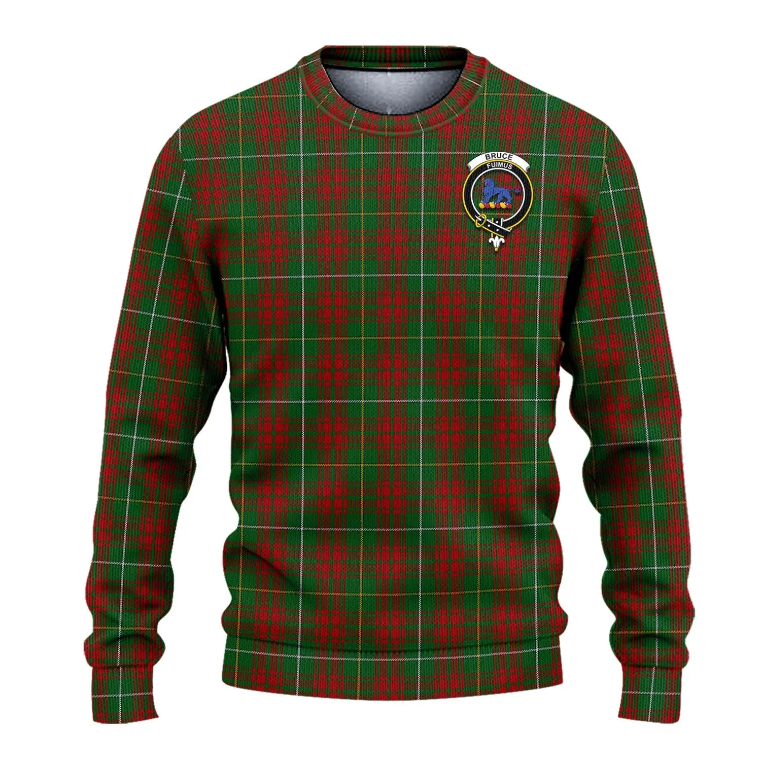 Bruce Hunting Tartan Ugly Sweater with Family Crest