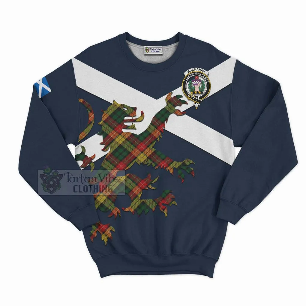 Buchanan Tartan Lion Rampant Sweatshirt  Proudly Display Your Heritage with Alba Gu Brath and Clan Name