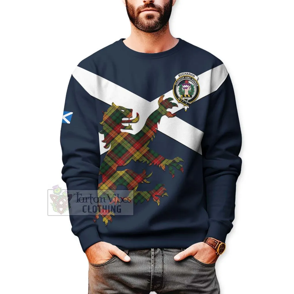 Buchanan Tartan Lion Rampant Sweatshirt  Proudly Display Your Heritage with Alba Gu Brath and Clan Name