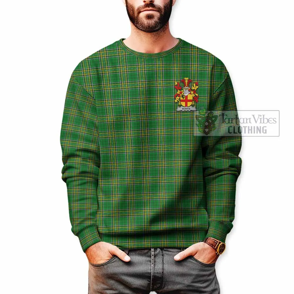 Burke Irish Clan Tartan Sweatshirt with Coat of Arms