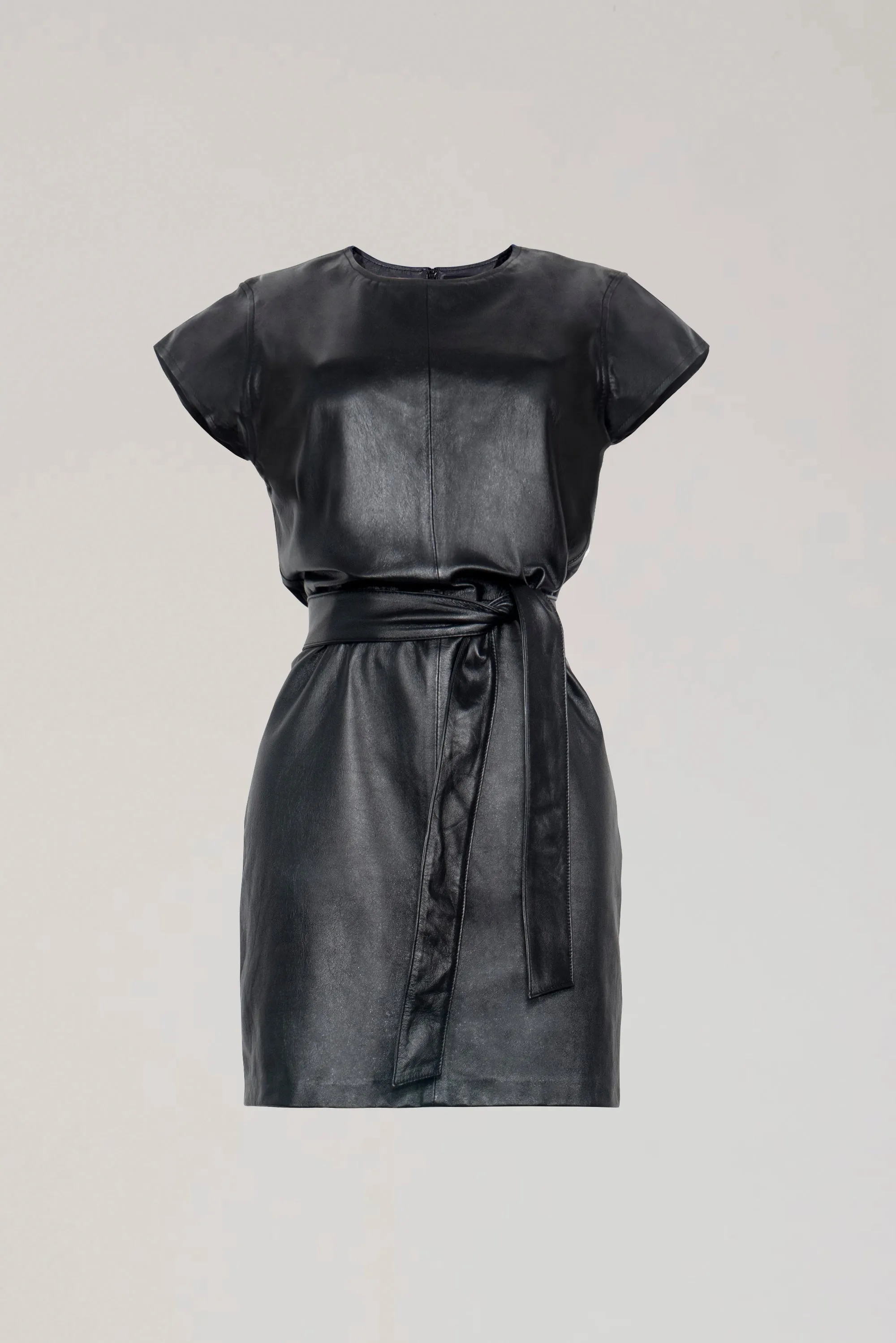 CAMILLA LEATHER DRESS - BLACK