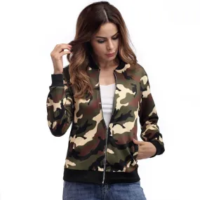 Camouflage Bomber Long Sleeve Jacket