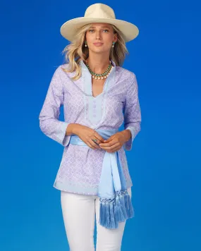 Capri Tunic in Alhambra Sunset Lavender Print