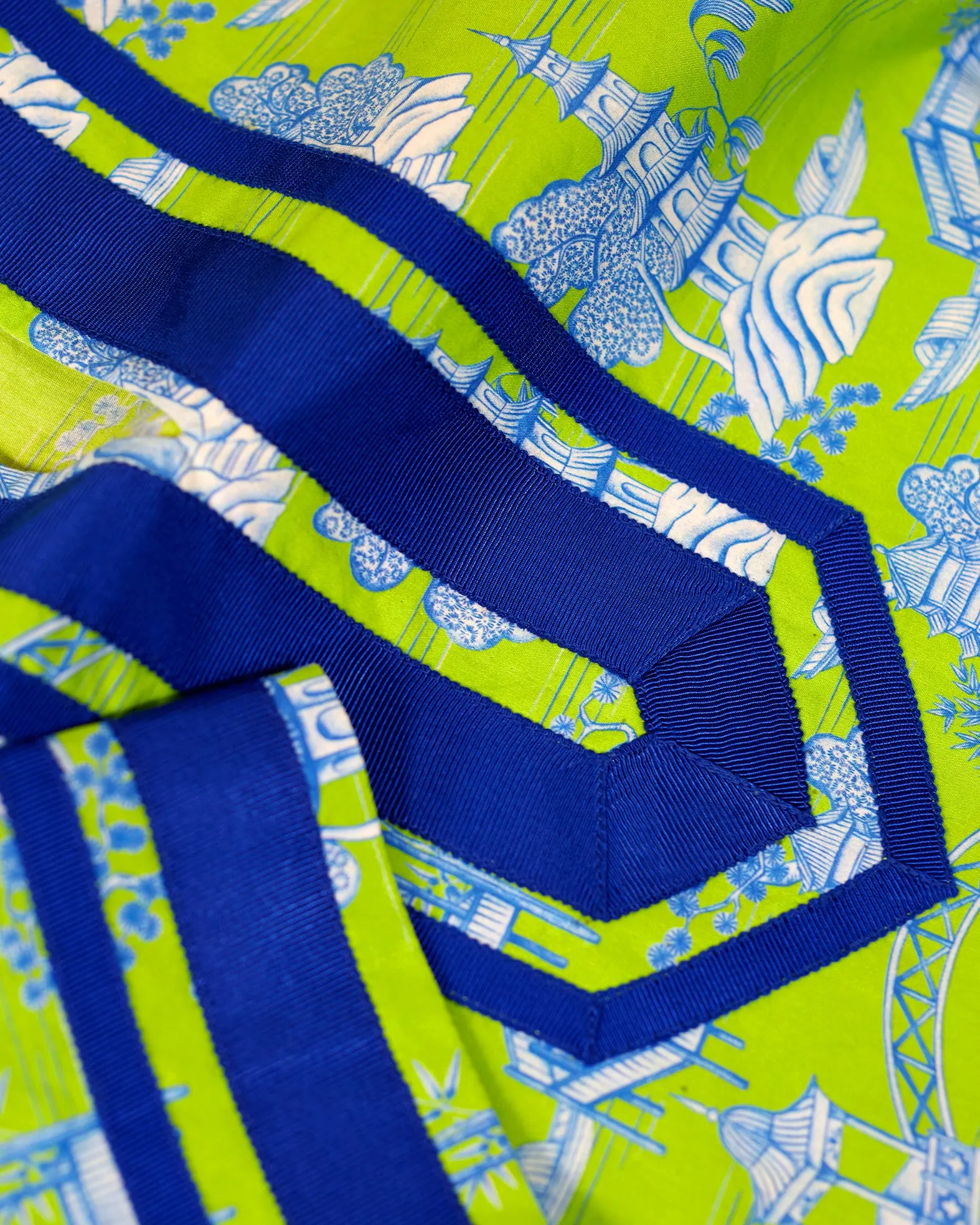 Capri Tunic in Lime Green and Blue Scenic Toile