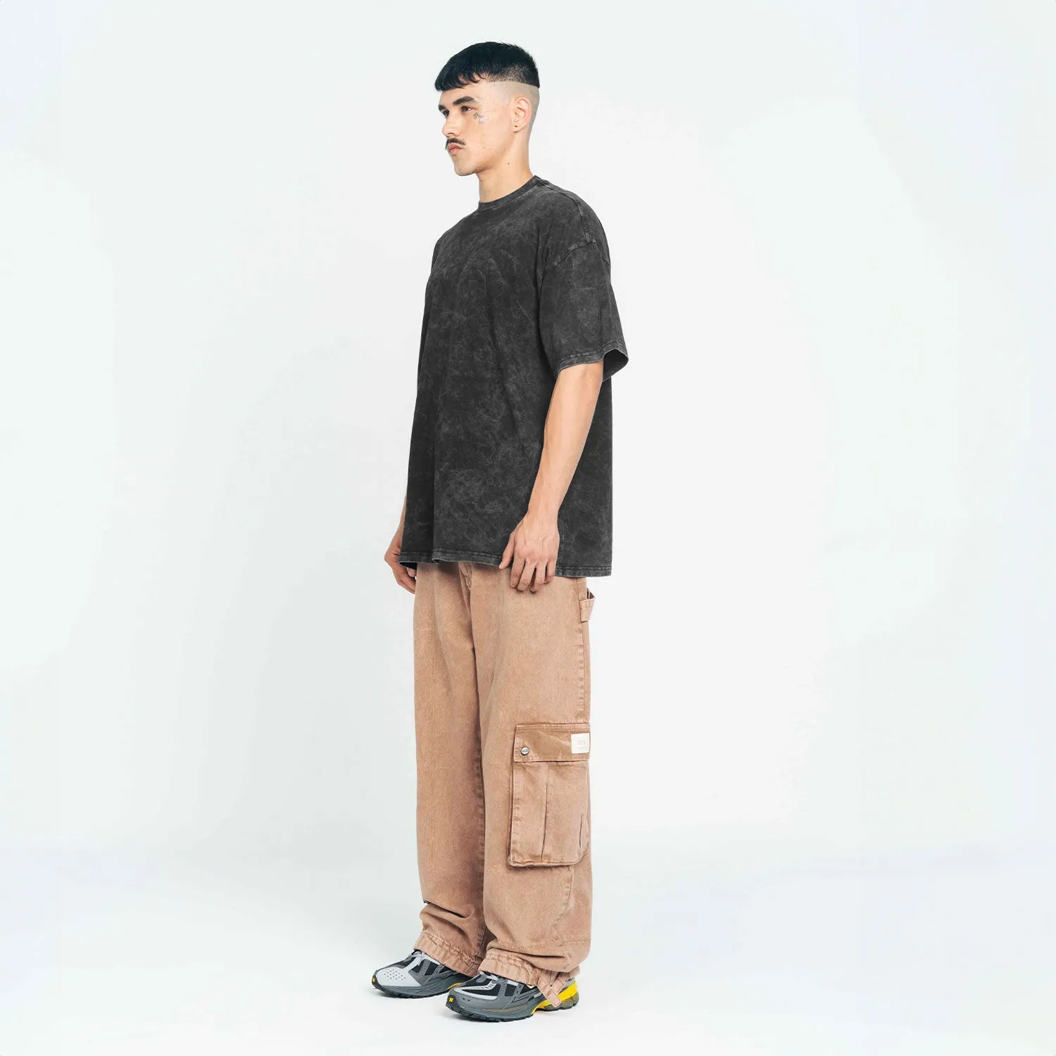 Cargo Multi-Pocket Pants - Washed Camel