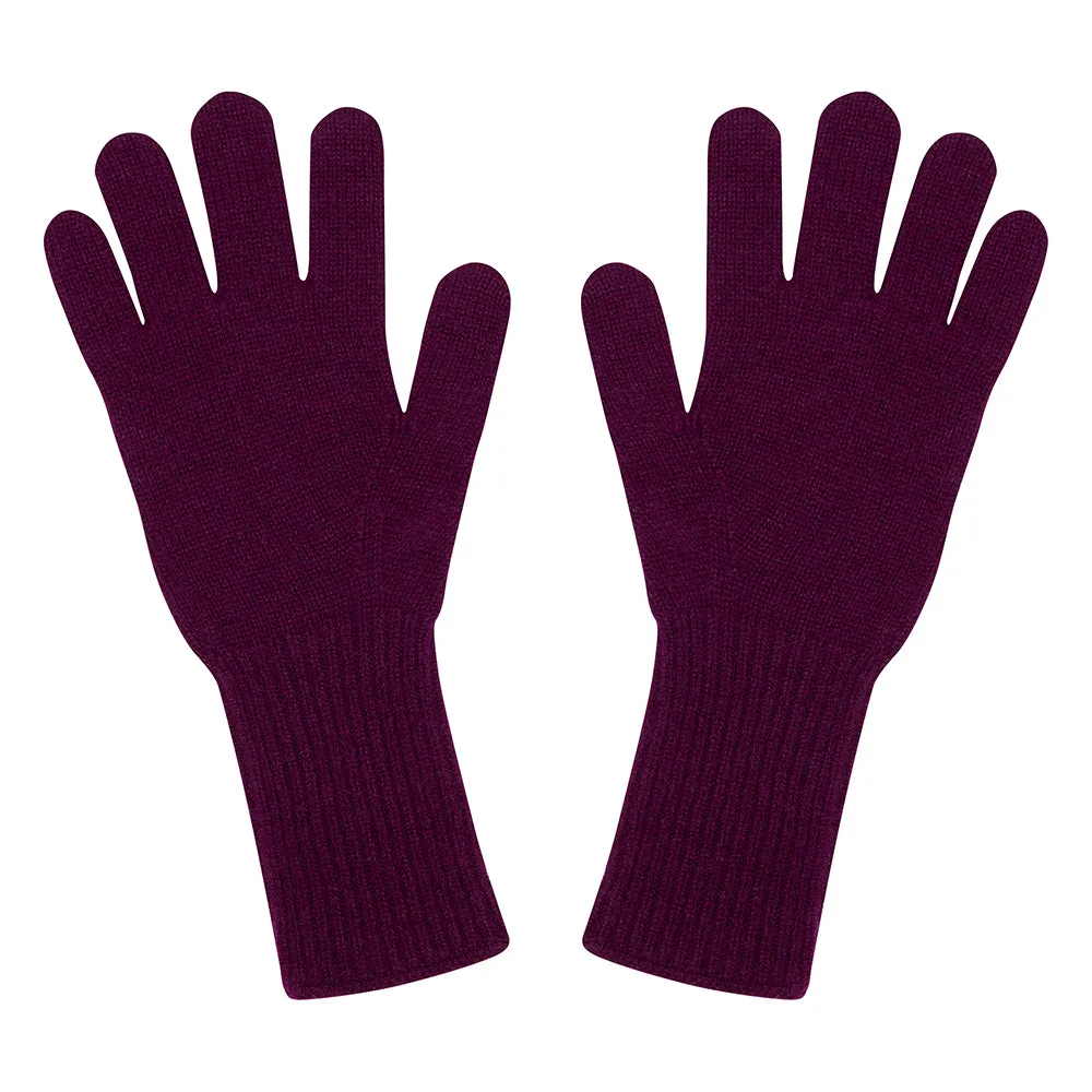 Cashmere Gloves in Beetroot