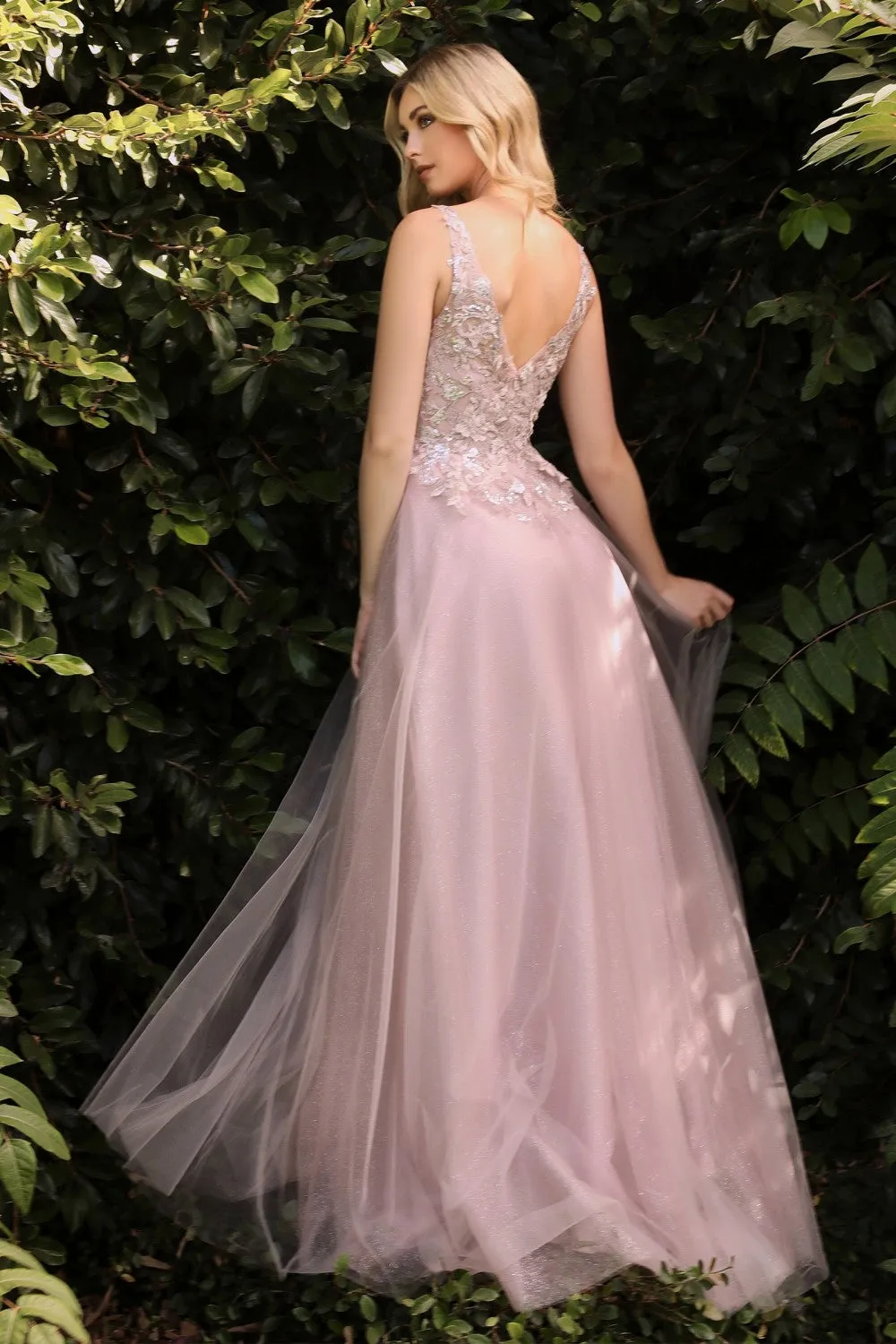 Charm Lace Bodice Tulle Skirt Prom Dress C409TTR-Mauve