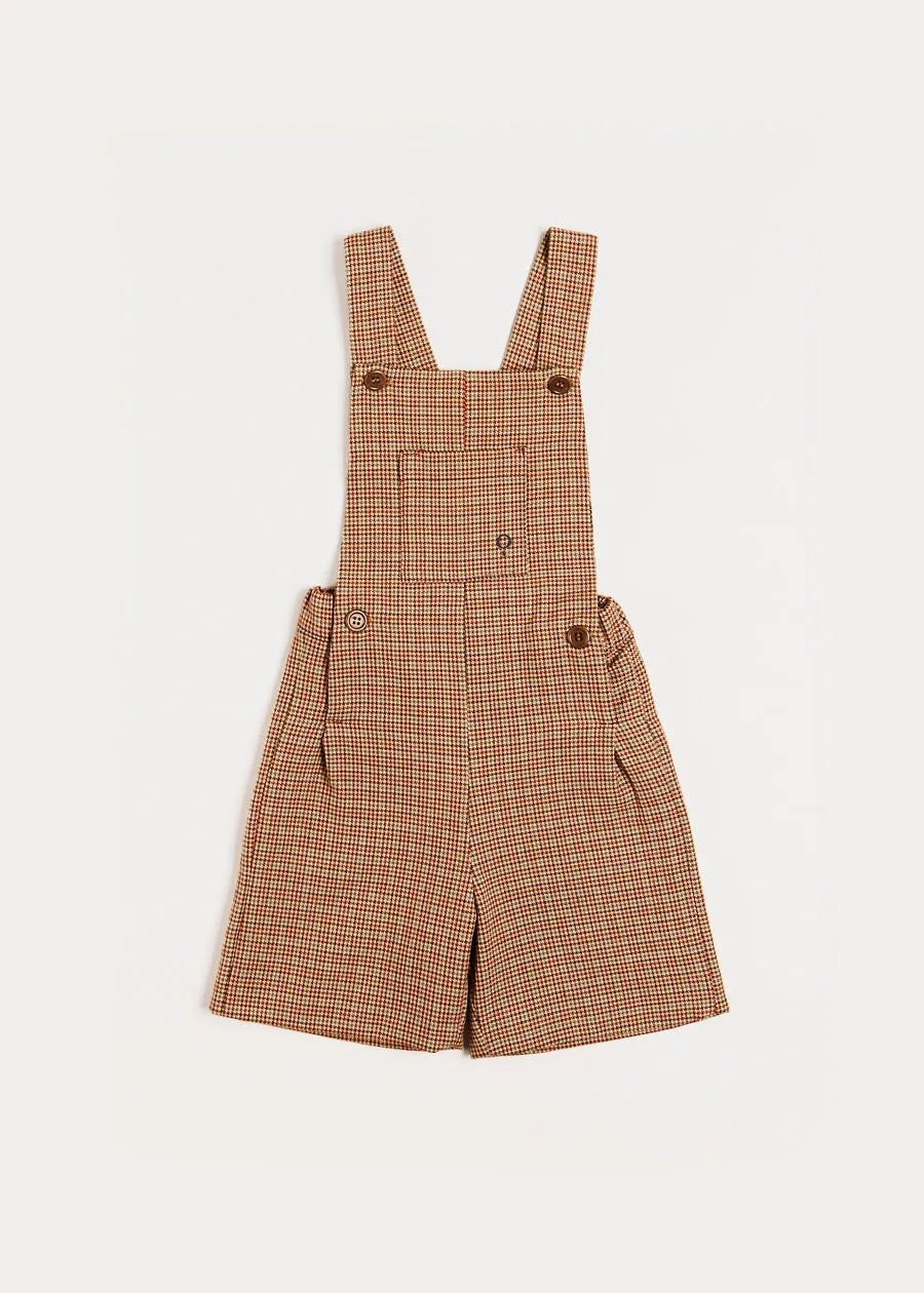 Chester Check Dungarees in Caramel (18mths-4yrs)