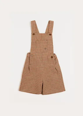 Chester Check Dungarees in Caramel (18mths-4yrs)