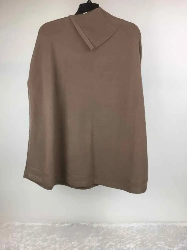 Chico's Size S/M Latte Knit Cowl Neck Poncho