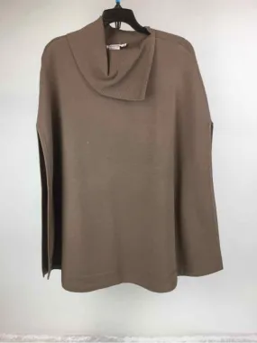 Chico's Size S/M Latte Knit Cowl Neck Poncho