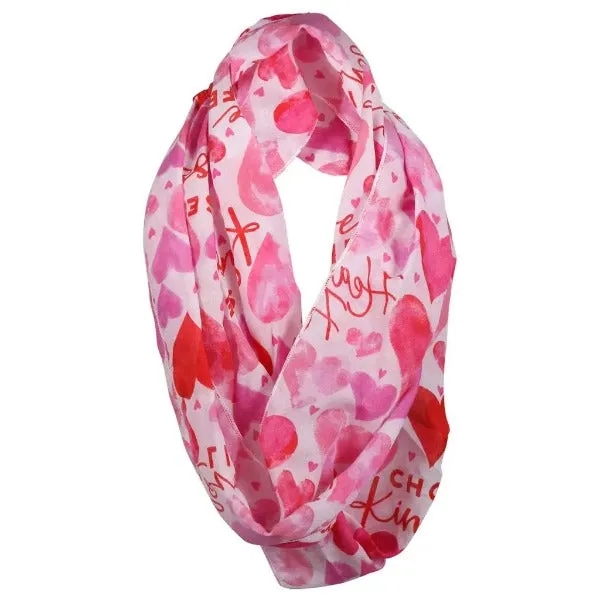 Choose Kindness Pink Infinity Scarf