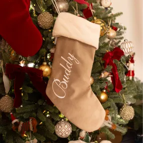 Christmas Stocking in Clay Velvet by Lords & Labradors