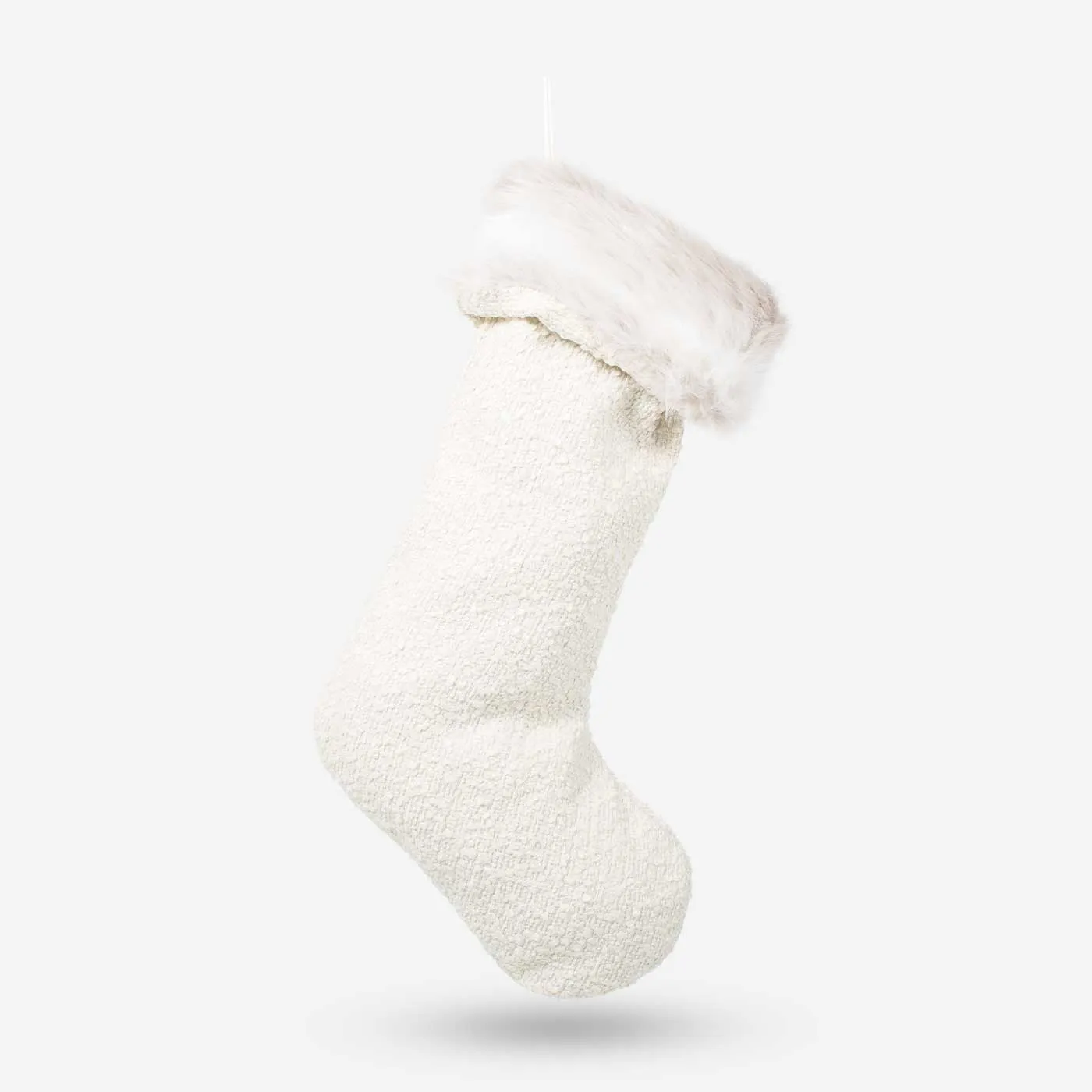 Christmas Stocking in Ivory Bouclé by Lords & Labradors