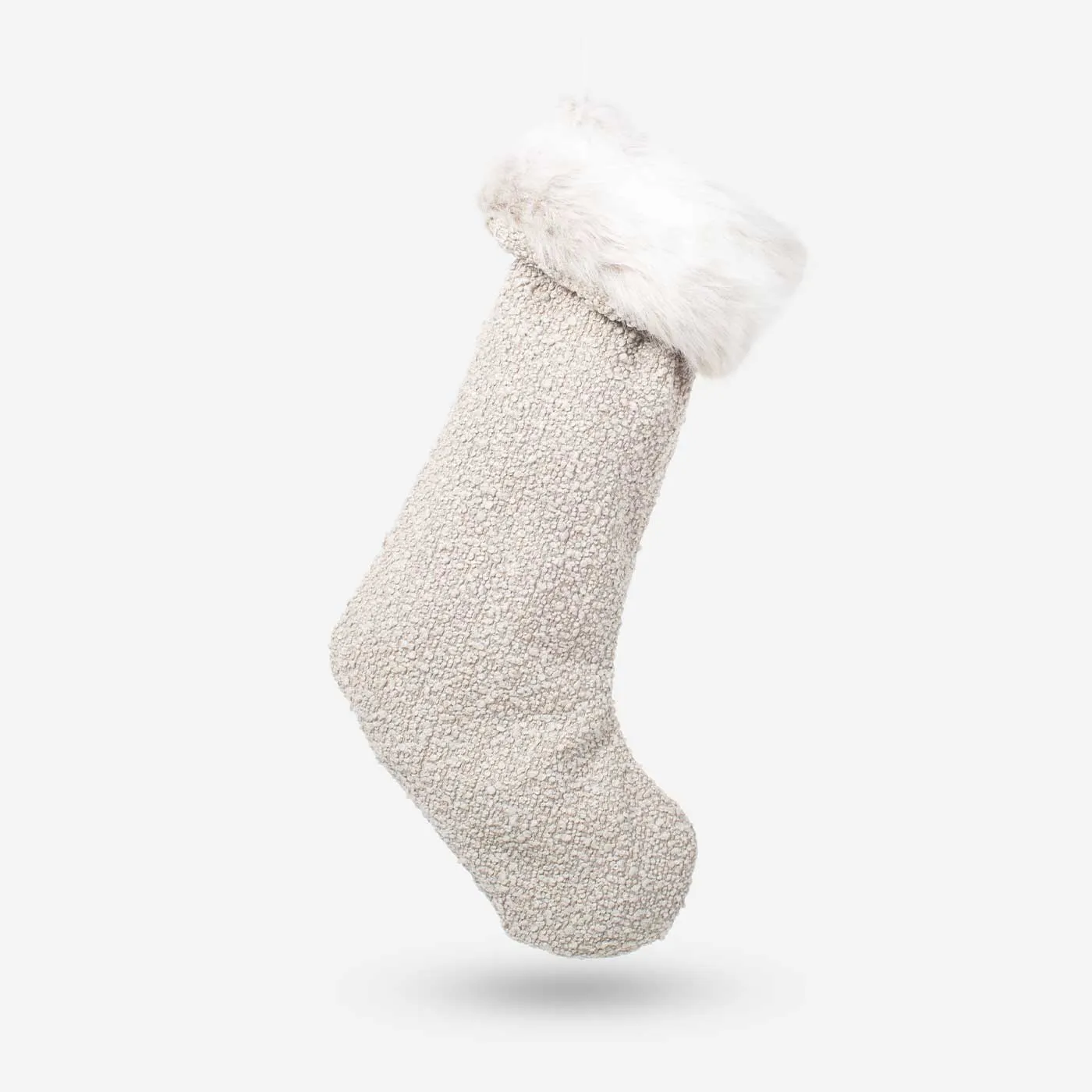 Christmas Stocking in Mink Bouclé by Lords & Labradors