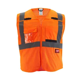 Class 2 Breakaway High Visibility Orange Mesh Safety Vest - S/M