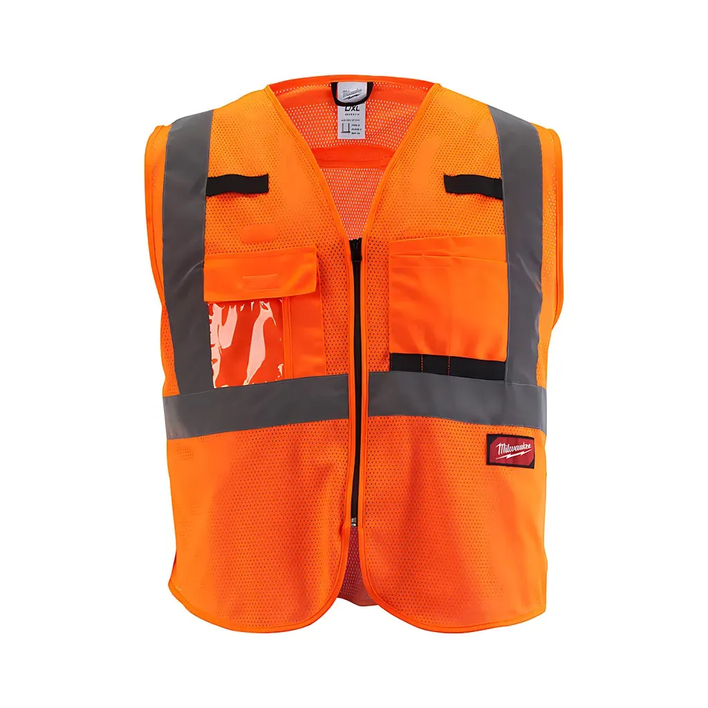 Class 2 High Visibility Orange Mesh Safety Vest - 4XL/5XL