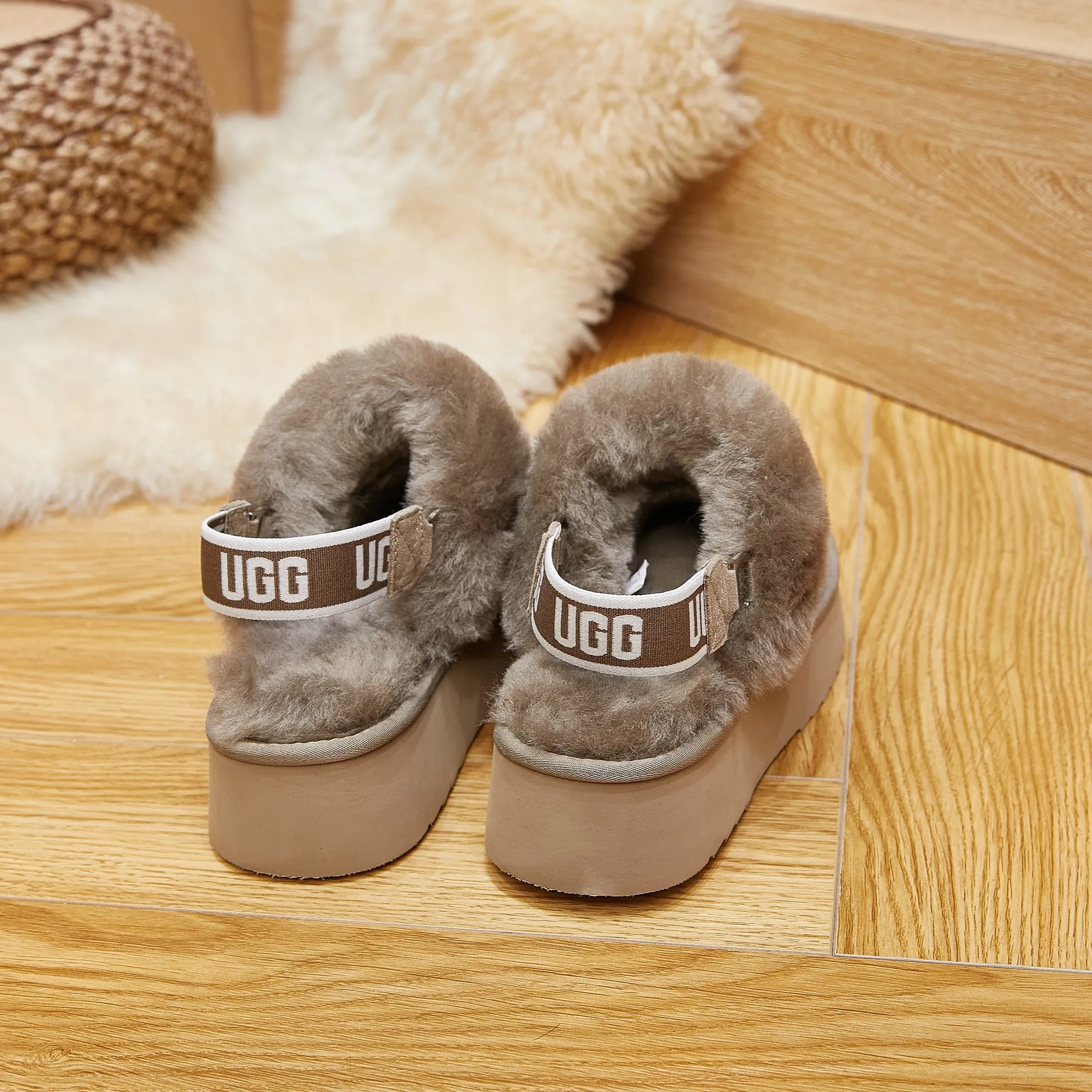 Classic Lady's Scuff - Platform Sole Premium Australian Sheepskin UGG Slippers