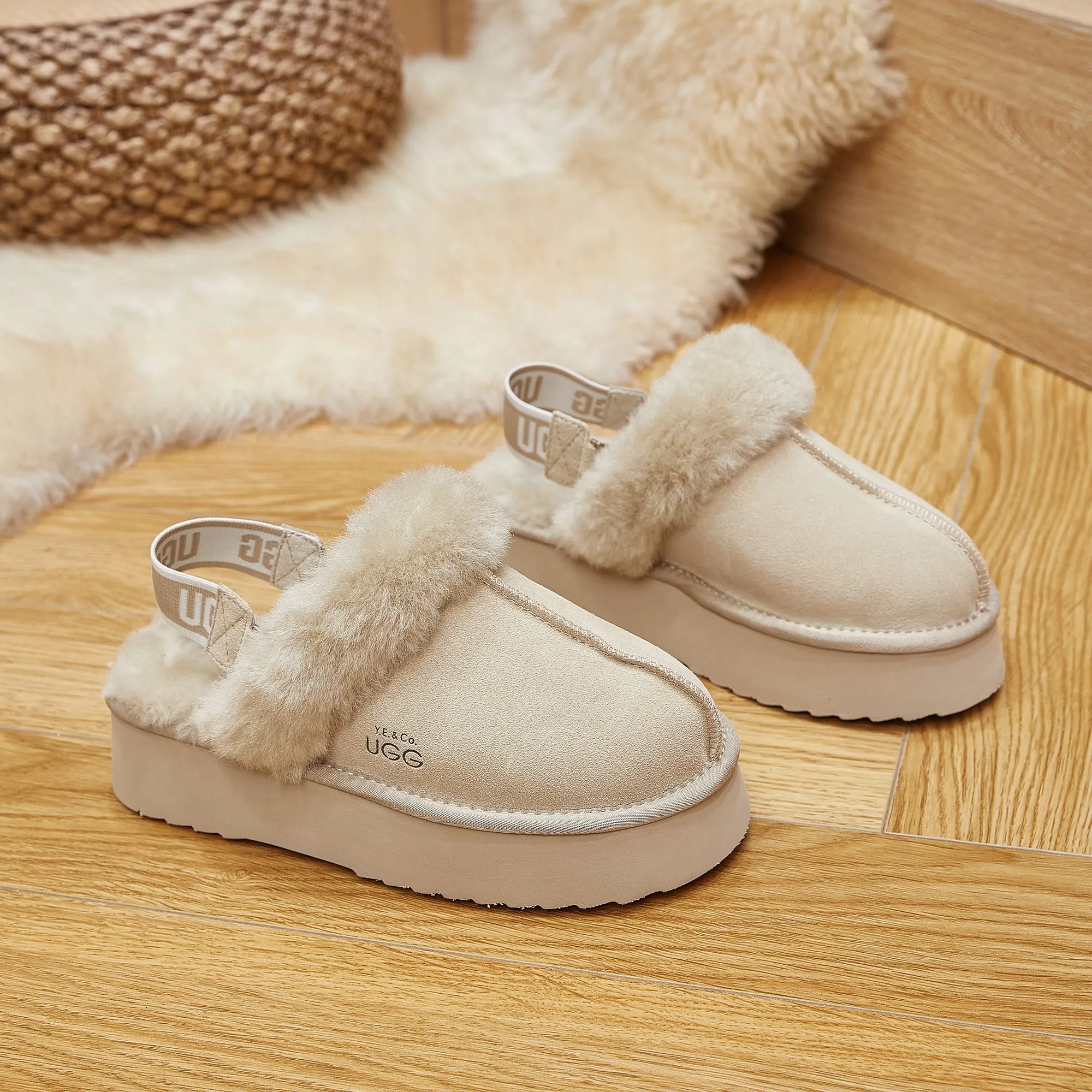 Classic Lady's Scuff - Platform Sole Premium Australian Sheepskin UGG Slippers